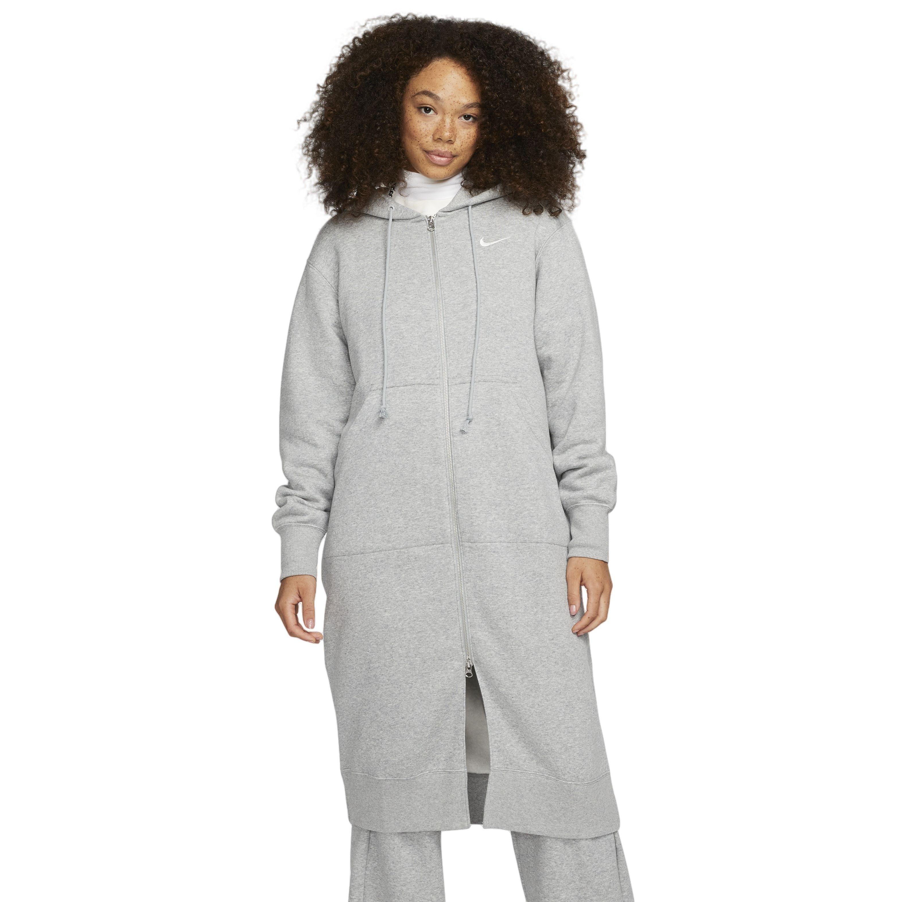 Nike Women's Sportswear Phoenix Fleece Long Oversized Full-Zip Hoodie-Grey